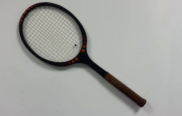 istock Vintage Old Used Black Racket on a White Background 2162259942