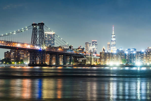 istock Illuminated Williamsburg Bridge at Night in NYC 2162259962