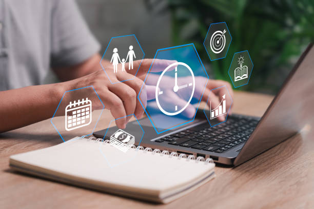 istock Time management activity to improve concept, Management for performance, A man management of time business Daily time for efficiency, Learning, Family, Financial, Resource planning for more profit 2162261052