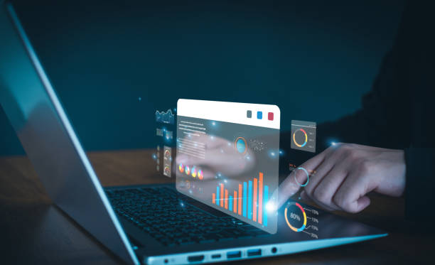 istock Dashboard for data business analysis and Data Management System with KPI and metrics connected to the database for technology finance,  marketing,operations, sales. 2162263712