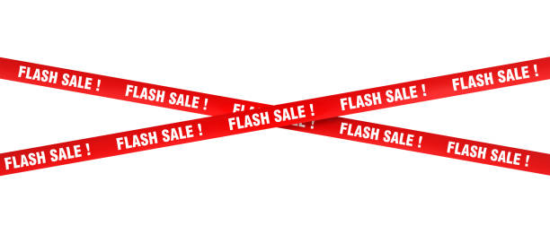 istock Red flash sale banners on transparent background 2162265988