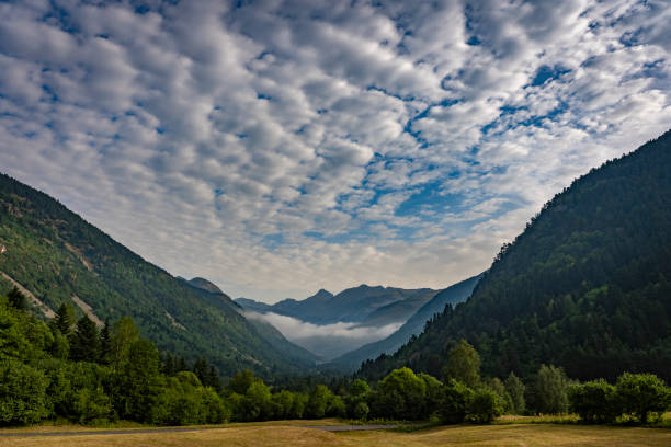 Landscape of the Pyrenees mountain range in Spain.
