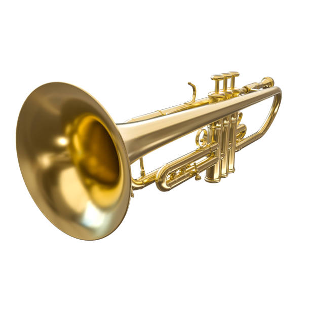 istock Golden trumpet on transparent background 2162267934