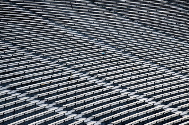 No game day empty stadium bench seats at Athens, Georgia, USA.