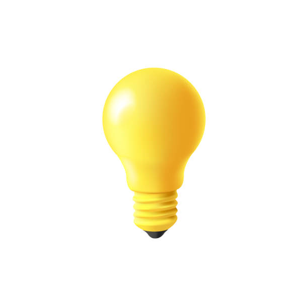 istock Yellow light bulb, 3D. For concepts of advertising, business, creativity, ideas, technologies, energies. Vector 2162272502