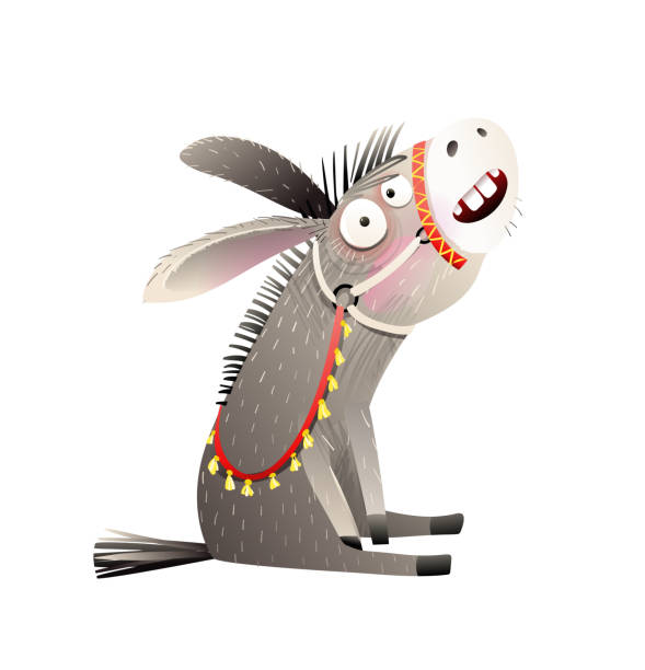 istock Funny Donkey or Mule Smiling Cartoon for Kids 2162273739