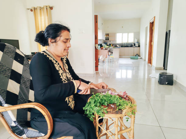 Indian woman preparing food