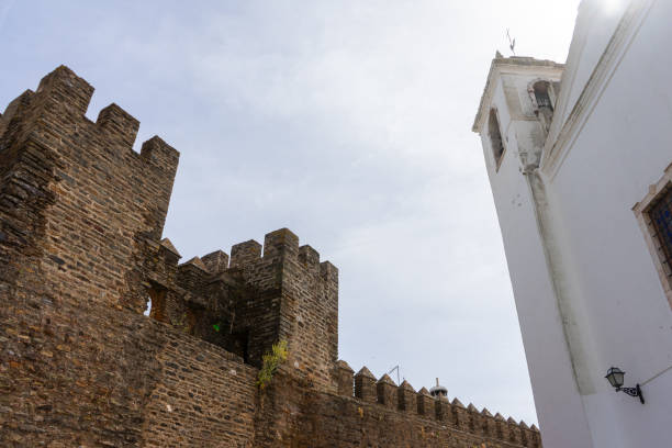 Alandroal, Alentejo, Portugal. June 6, 2024. Alandroal Castle in Alentejo, Portugal, a majestic medieval fortress with sturdy stone walls and scenic views over the countryside.