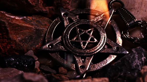 istock Spiritual Pentagram Symbol in Fire 2162285732