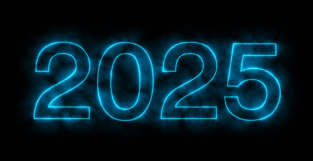 istock Happy New Year 2025, Neon Text on Black Background 2162288022