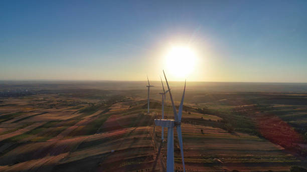 istock Sunset Over Wind Turbine Farm 2162289735