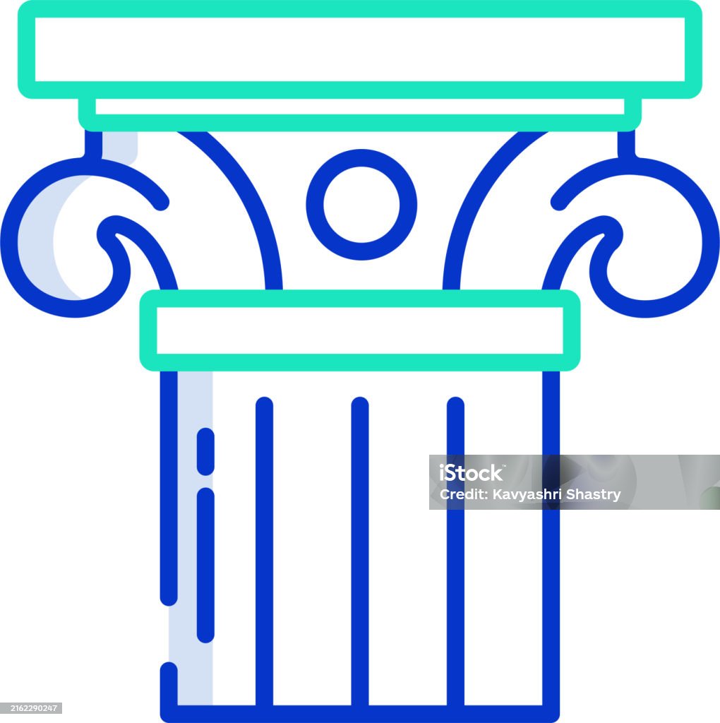 Pillar Imagepdf Ancient Pillar Outline Color Vector Illustration Stock Illustration ...