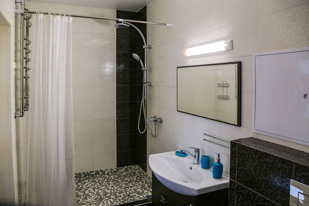 istock Modern trendy shower room interior. 2162297648