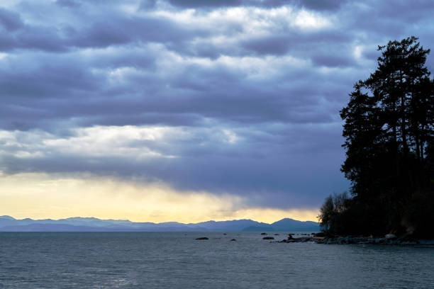 Misty Pacific Ocean and a stormy sky near Port Renfrew BC.