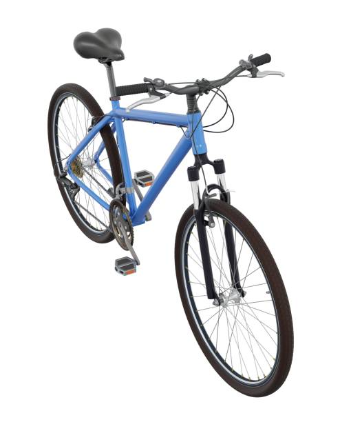 istock Blue bicycle, side top view isolated on white background, 3D illustration 2162304855