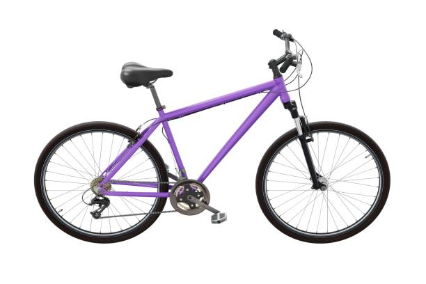 istock Purple bicycle, side view isolated on white background, 3D illustration 2162305038