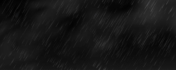 istock Raindrops on transparent background. Storm with rain and white cloud isolated on transparent background. Downpour, hail rainy weather. Rain and snow, rain and hail. 2162306110