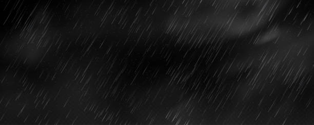 istock Raindrops on transparent background. Storm with rain and white cloud isolated on transparent background. Downpour, hail rainy weather. Rain and snow, rain and hail. 2162306112