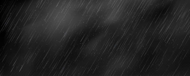 istock Raindrops on transparent background. Storm with rain and white cloud isolated on transparent background. Downpour, hail rainy weather. Rain and snow, rain and hail. 2162306173