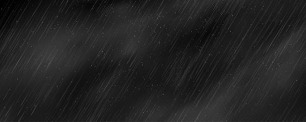 istock Raindrops on transparent background. Storm with rain and white cloud isolated on transparent background. Downpour, hail rainy weather. Rain and snow, rain and hail. 2162306181