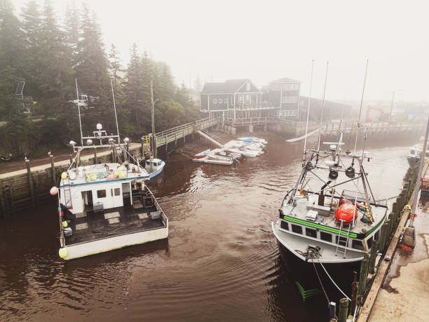 Halls Harbour, a tiny Nova Scotian fishing village on the Bay of Fundy shore.