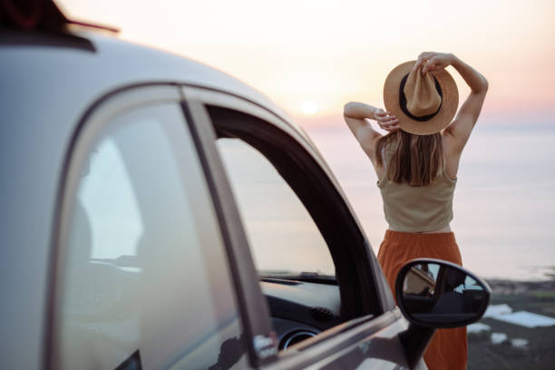istock Summertime road trip. Beautiful sunset view 2162312910