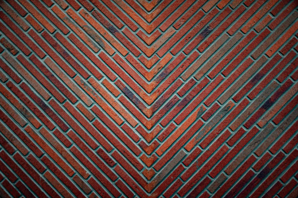 Beautiful geometric brick tiles pattern. Vintage loft background and texture