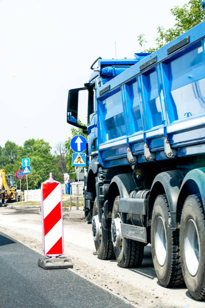 Sand Dump Truck On the Roadside