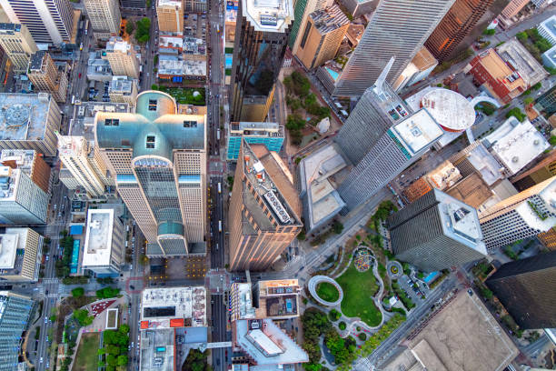 Directly Above Downtown Dallas Texas