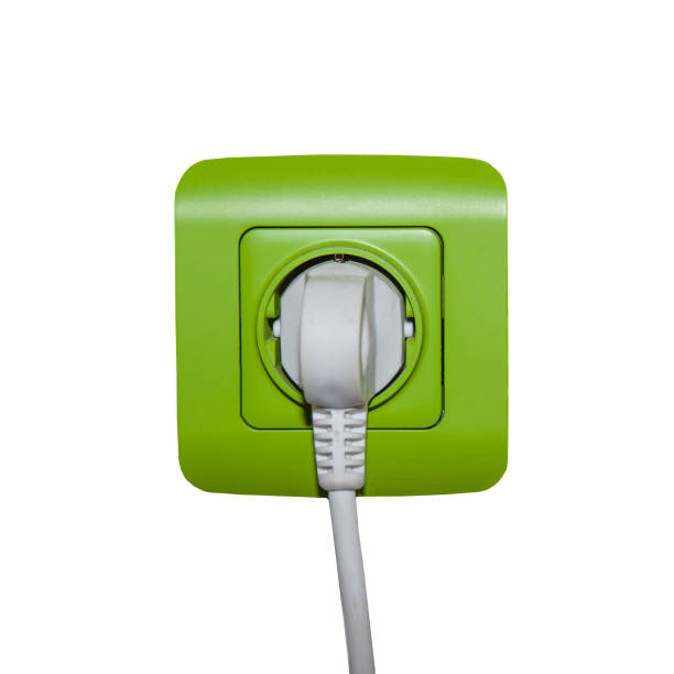 istock A green socket with a white plug plugged into it is isolated on a white background 2162329168