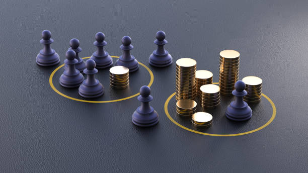 istock Income Inequality Concept Depicted with Chess Pieces Representing Wealth Distribution. 3D rendering. 2162330227