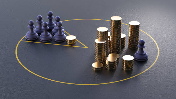 istock Income Inequality Concept Illustrated by a Pie Chart with Unequal Wealth Distribution. 3D rendering. 2162330258