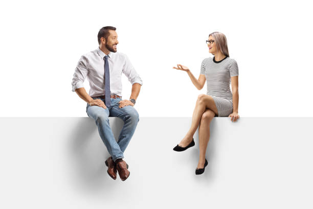 istock Woman talking to a professional man and sitting on a panel 2162334508
