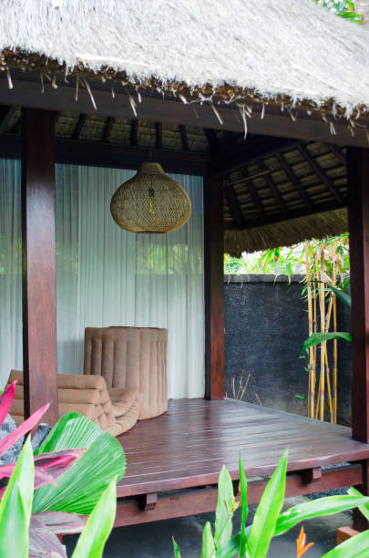 istock Hut for relaxing beside private pool in Bali Villa or Cottage. 2162349268