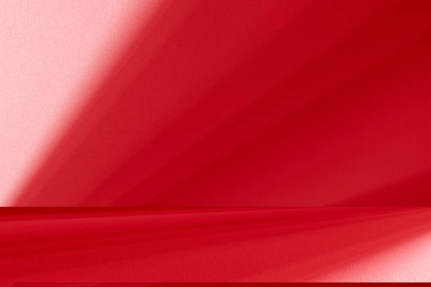 istock Studio style background wall decoration presentation uses white and red tones. with shadows cast from a nearby window, concept creating a decorative 2162350599