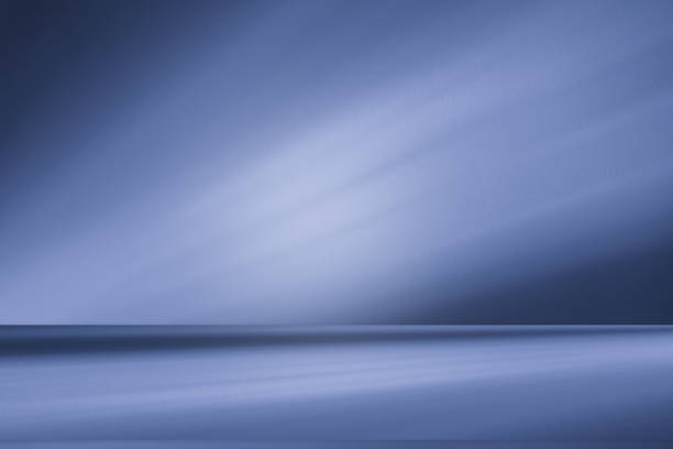 istock Studio style background wall decoration presentation uses white and blue tones. with shadows cast from a nearby window, concept creating a decorative 2162350653