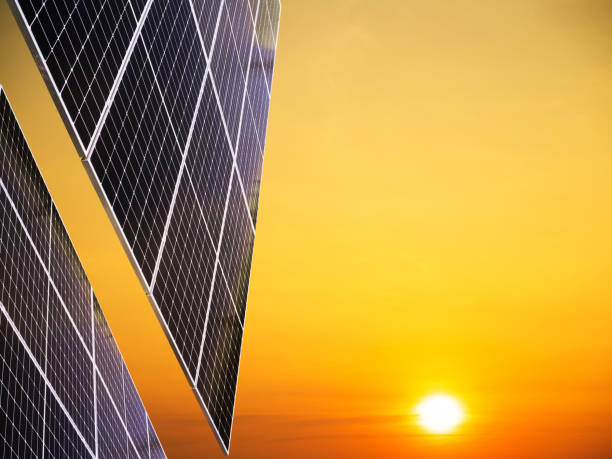 istock Solar panels solar cells on rooftop house technology home building with sun overlight day,plant smart solar system micro inverter solar panels energy on roof house,electric eco environment ecology. 2162351101