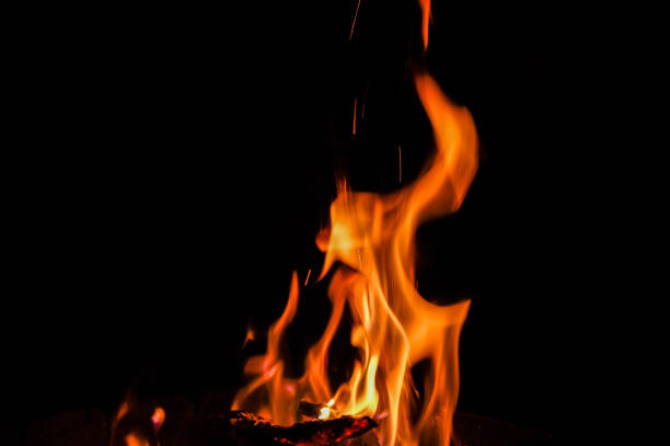 Flame of fire on a black background