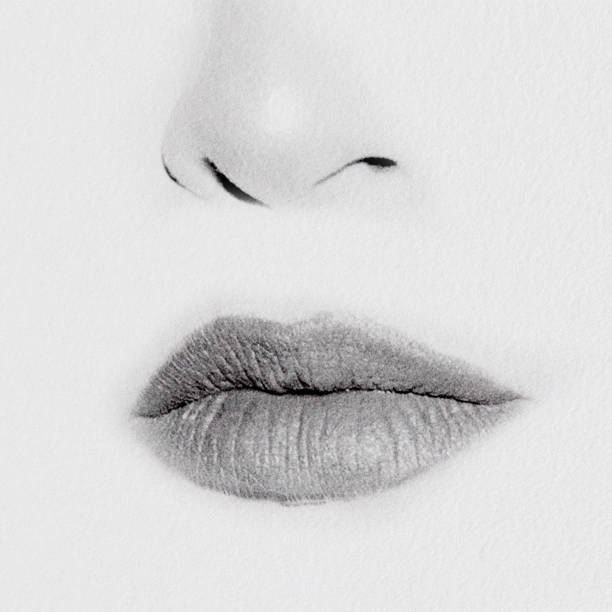 istock Monochrome Close-Up of Lips and Nose 2162352897