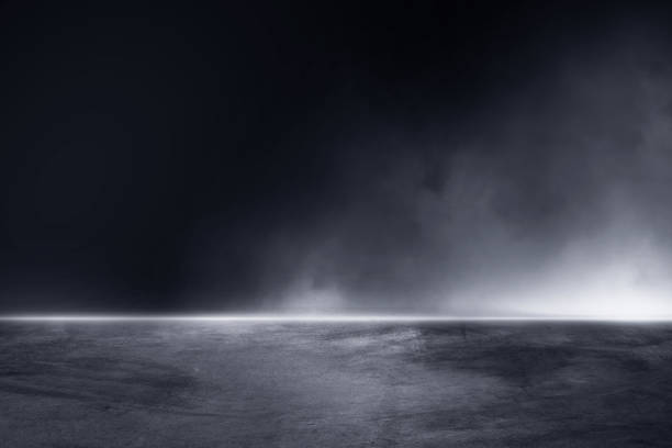 istock 3D Rendering abstract asphalt light in dark street and smoke on black background 2162353099
