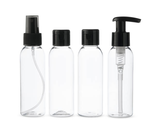 istock Clear Plastic Bottles With Black Caps for Travel and Personal Use 2162356955