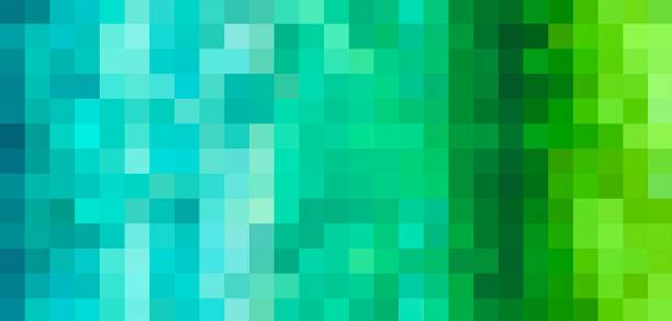 istock Green blue shades color variations colorful grid pixels mosaic abstract pixellate pattern geometrical background 2162357918