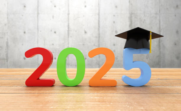 istock New Year 2025 Creative Design Concept with graduation hat 2162359323