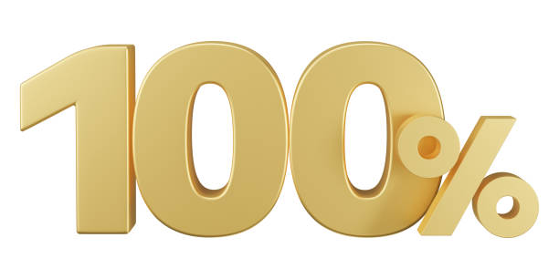 istock 3d rendering. 100% discount on sale, percent icon isolated on white background. clipping path 2162361230