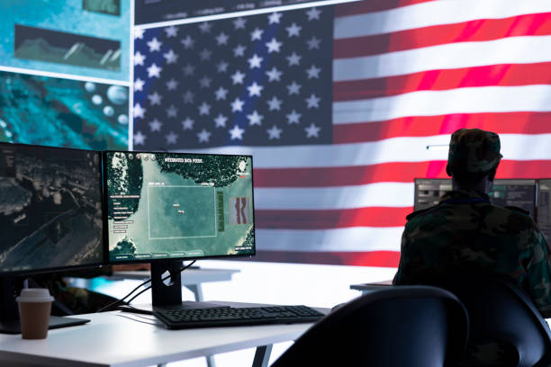 istock Military personnel working in a command post 2162364879