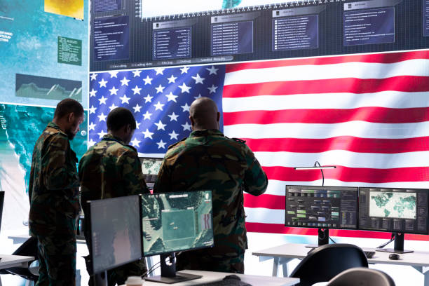 istock Military personnel working in a command post 2162365062