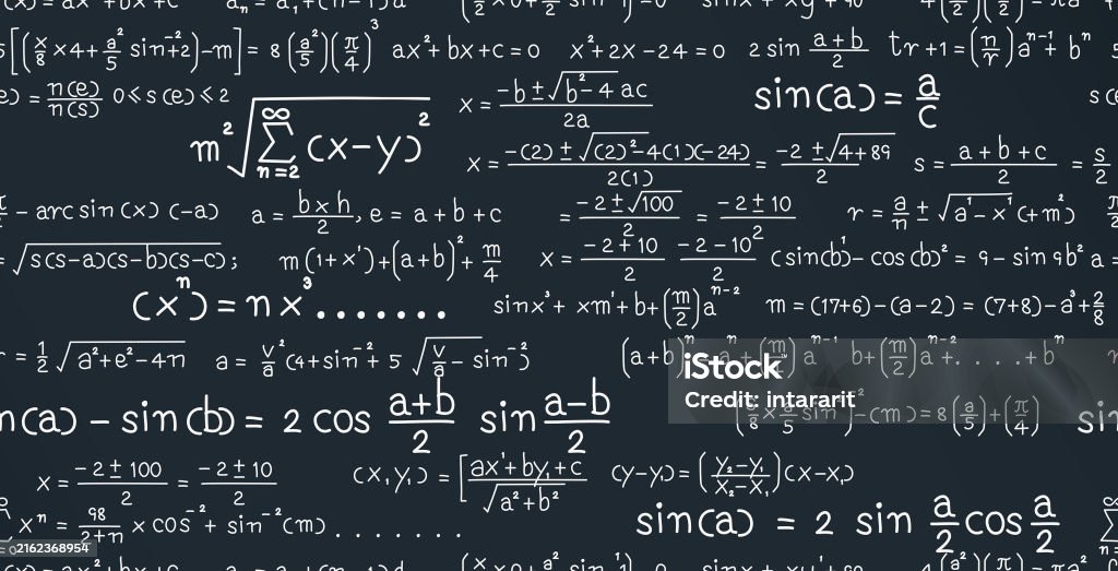 Formula Numbers Graphics Mathematics Formulas On The Blackboard Stock Illustration - Download ...
