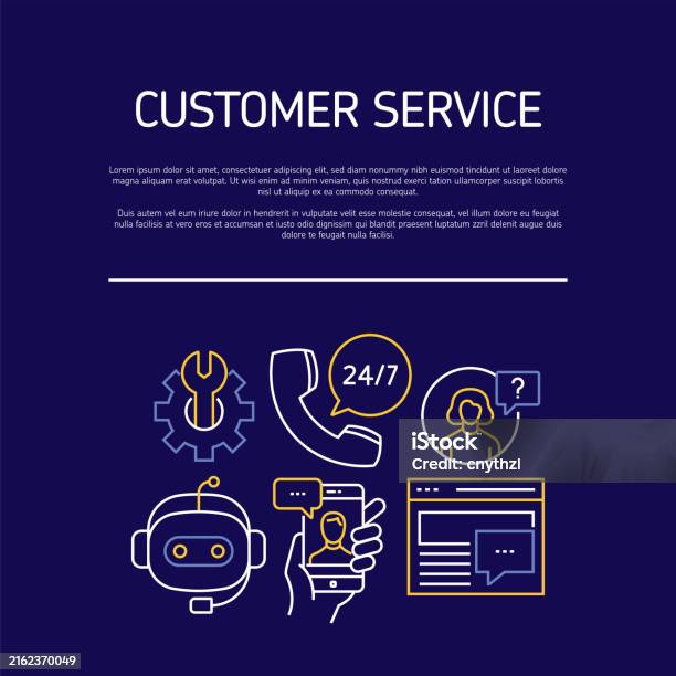Customer Service Related Line Banner Design Support Solution Contact ...