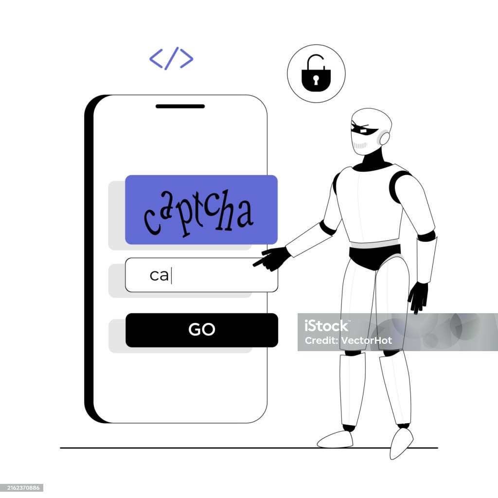Captcha Vector Bypass Captcha Anti Captcha Solving Service Robot Enters Captcha On The ...