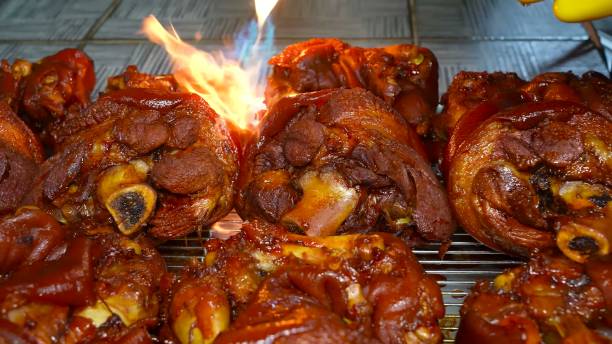 istock Boiled pork legs crisped with burner flames 2162371278